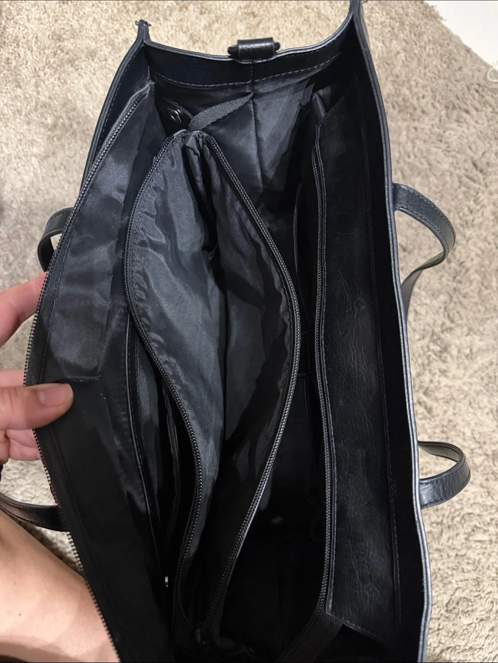BEIS Black Laptop Tote Bag